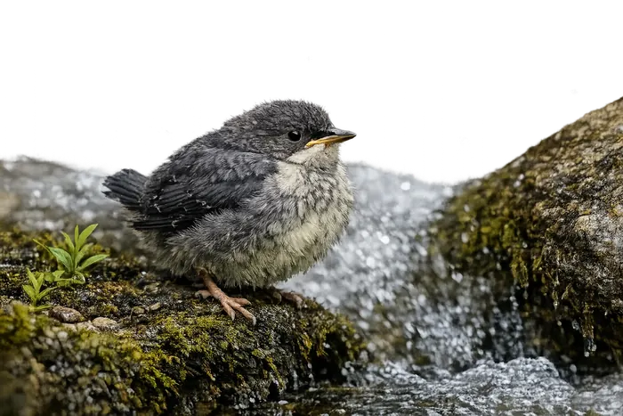 Mirlo acuático — volantón