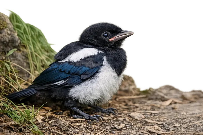 Urraca común — volantón