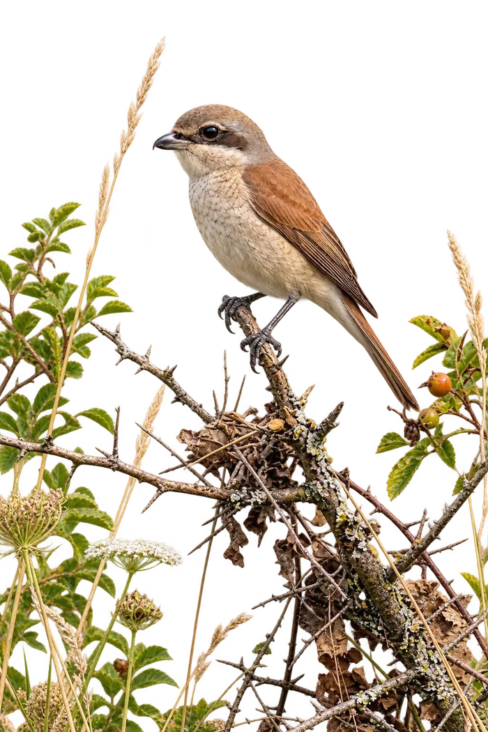 Alcaudón dorsirrojo hembra